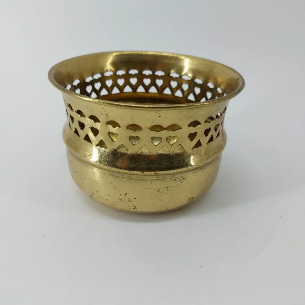 Vintage Brass Dish Vase Planter Decorative Bowls